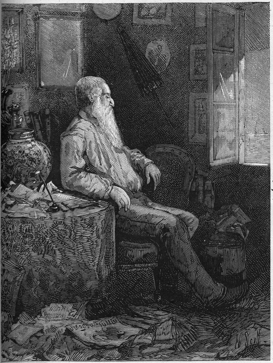 अल्फोंस कर (1808-1898) का पोर्ट्रेट, फ्रांसीसी उपन्यासकार और नाटककार। 28 सितंबर 1878 के "" ले मोंडे इलस्ट्र्रे"" एन ° 1122 में उत्कीर्णन। द्वारा फ्रेंच स्कूल