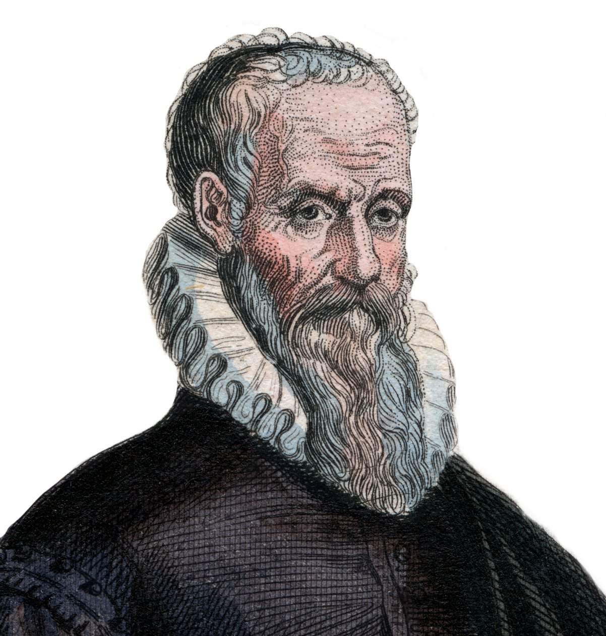 पोट्रेट ऑफ़ एम्ब्रोइज़ पारे (1509-1590), फ्रांसीसी सर्जन। द्वारा फ्रेंच स्कूल