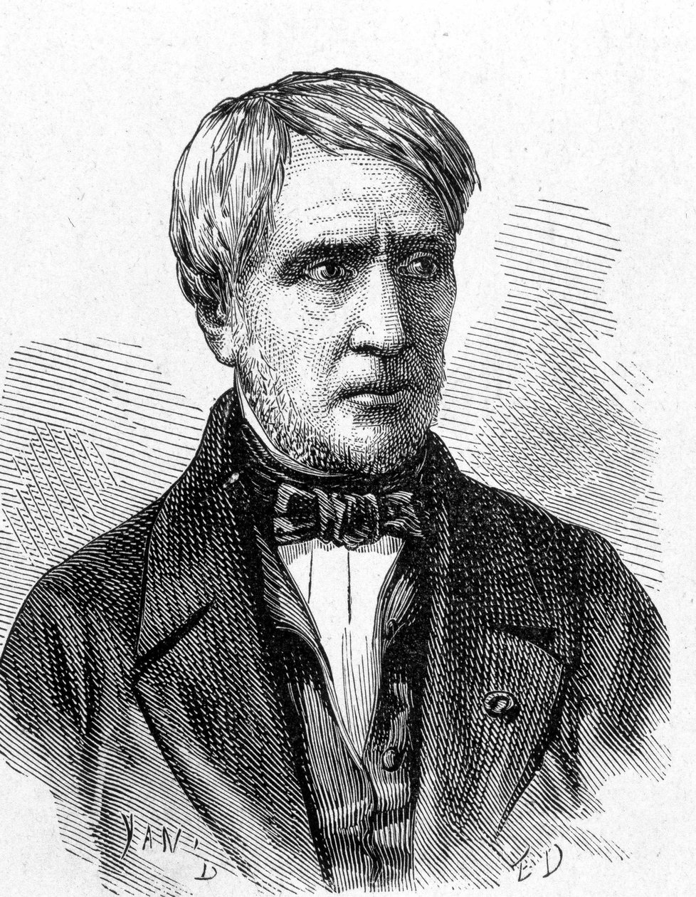एंटोनी सीज़र बेकरेल (1788 - 1878) का पोर्ट्रेट, फ्रांसीसी भौतिक विज्ञानी - "एल्बम डे ला साइंस" में; प्रसिद्ध विद्वान; ग्रैंड्स डिस्कवरीज"""1896। द्वारा फ्रेंच स्कूल