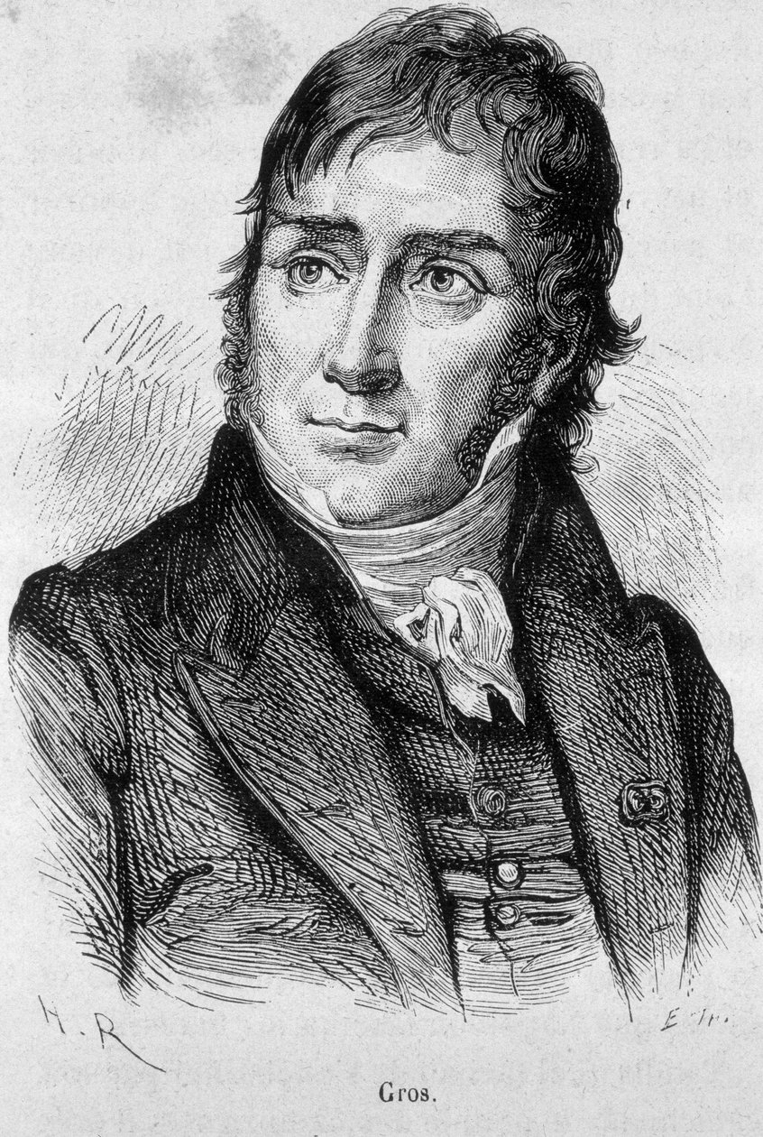 एंटोनी जीन ग्रोस (1771 - 1835) का पोर्ट्रेट, डेविड का शिष्य और फिर नेपोलियन का आधिकारिक चित्रकार - हेनरी मार्टिन द्वारा "" L'Histoire de France" में द्वारा फ्रेंच स्कूल