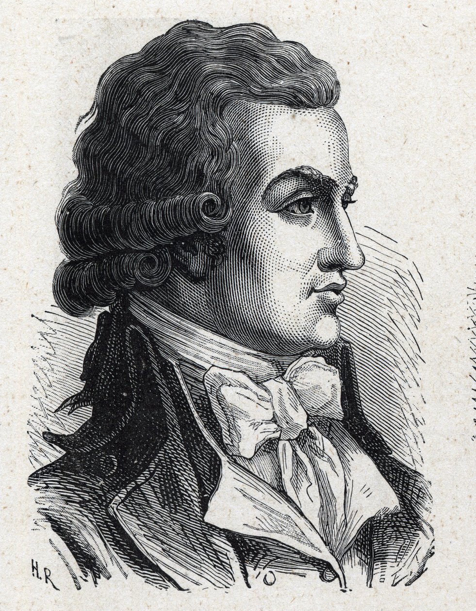 एंटोनी पियरे जोसेफ मैरी बार्नवे का पोर्ट्रेट (1761-1793) फ्रांसीसी राजनीतिज्ञ। १८८९ से उत्कीर्णन। निजी संग्रह। द्वारा फ्रेंच स्कूल