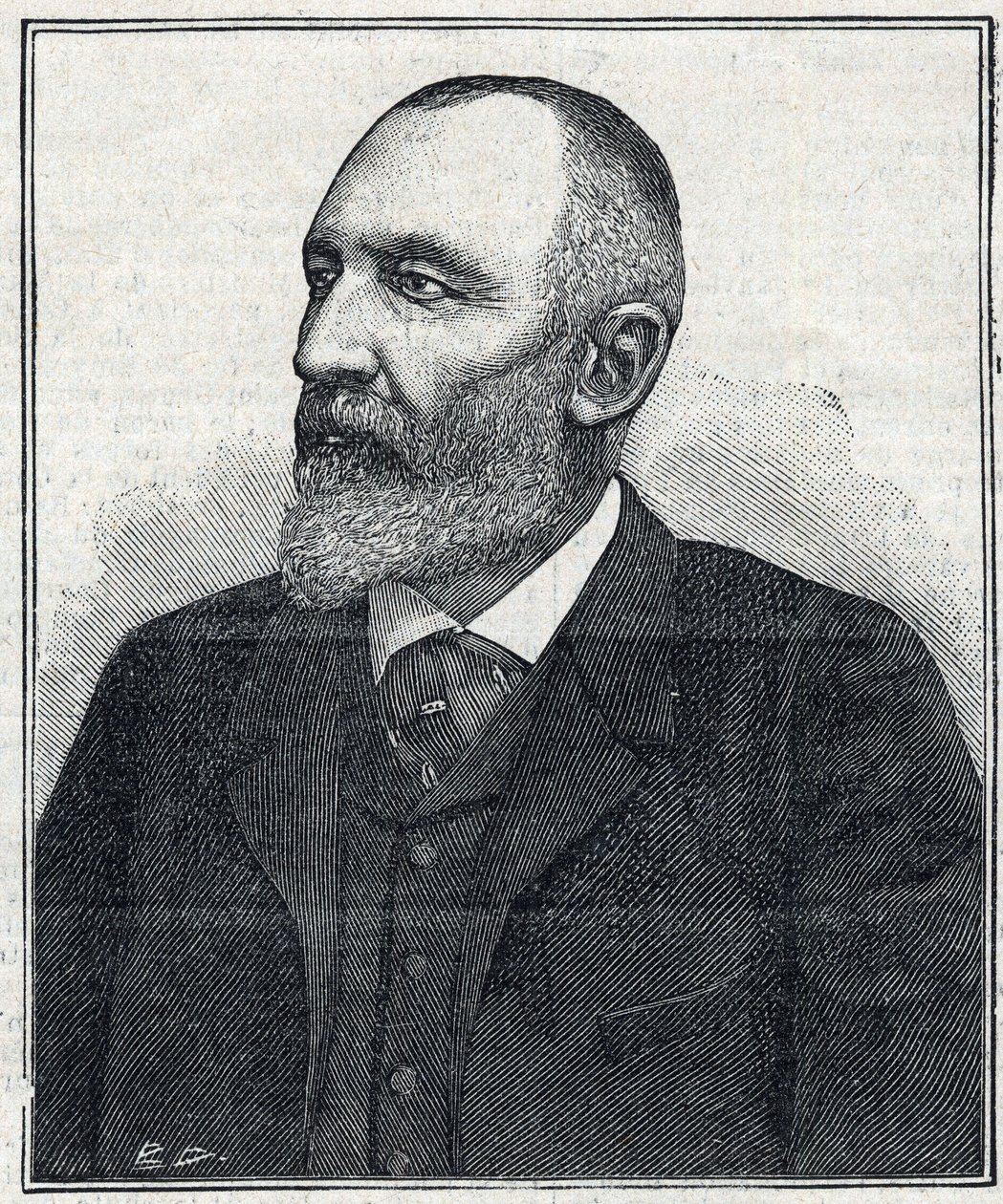 ऑगस्टे शेरेर-केस्टनर (शेउरर केस्टनर) (1833 -1899), रसायनज्ञ, उद्योगपति और अलसैटियन राजनीतिज्ञ का पोर्ट्रेट। 1897 से उत्कीर्णन। निजी संग्रह। द्वारा फ्रेंच स्कूल