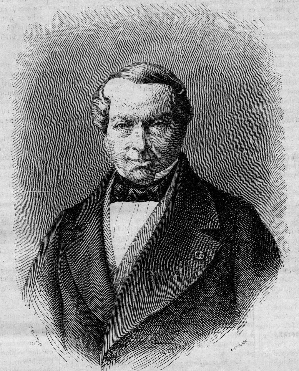 बैरन जेम्स डी रोथ्सचाइल्ड (1792-1868), जर्मन बैंकर का पोर्ट्रेट। 27 दिसंबर 1862 के "" ले मोंडे इलस्ट्रे "" एन ° 298 में उत्कीर्णन। द्वारा फ्रेंच स्कूल