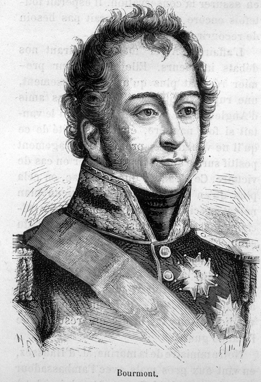 बौर्मोंट का पोर्ट्रेट, काउंट ऑफ घैसनेस, फ्रांस का मार्शल (1773 -1846) - हेनरी मार्टिन द्वारा "" ल'हिस्टोइरे डी फ्रांस "" में द्वारा फ्रेंच स्कूल