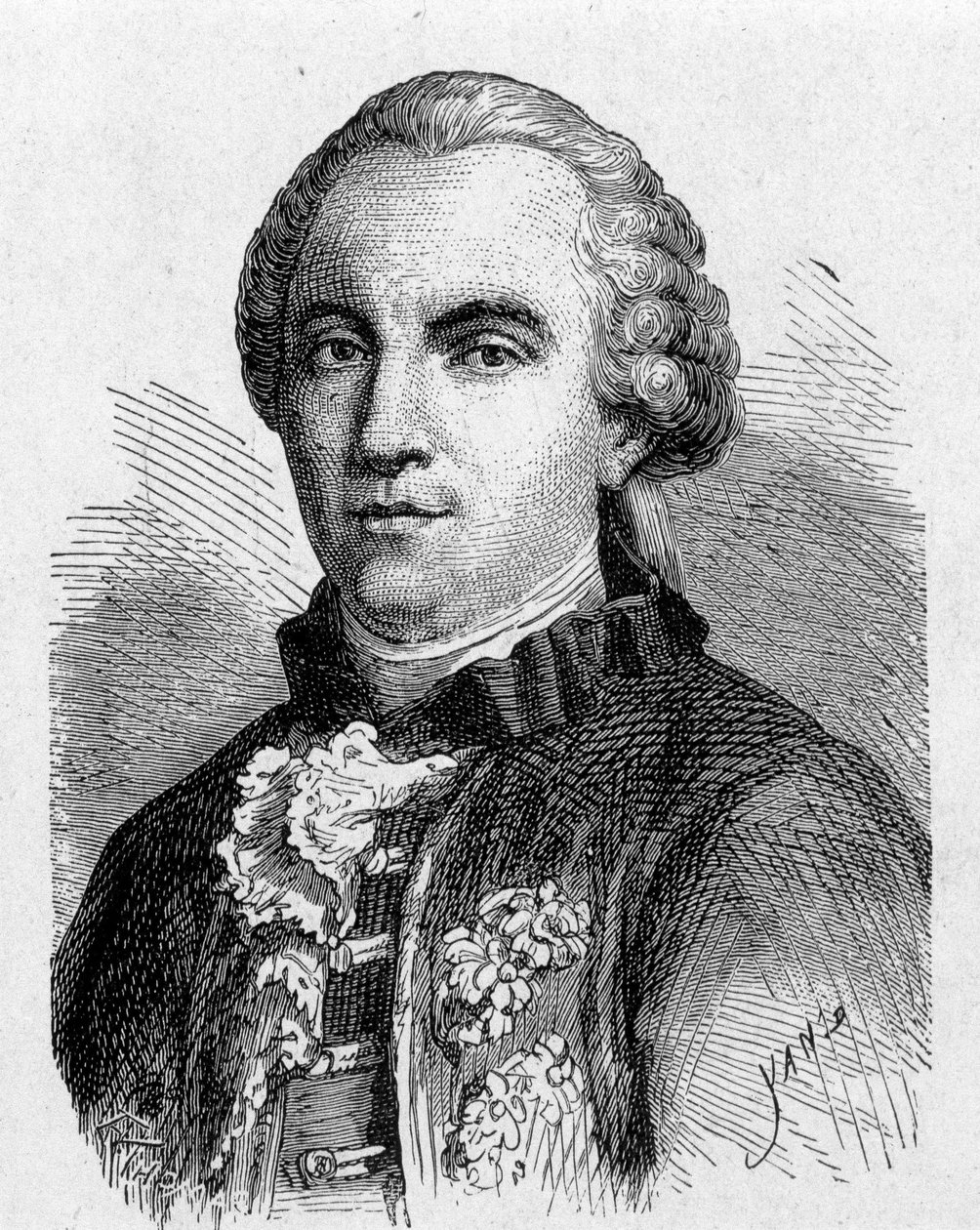 बफ़न का चित्र (1707 - 1788) - "" विज्ञान के एल्बम में; प्रसिद्ध विद्वान; महान खोजें ”” ”1896। द्वारा फ्रेंच स्कूल