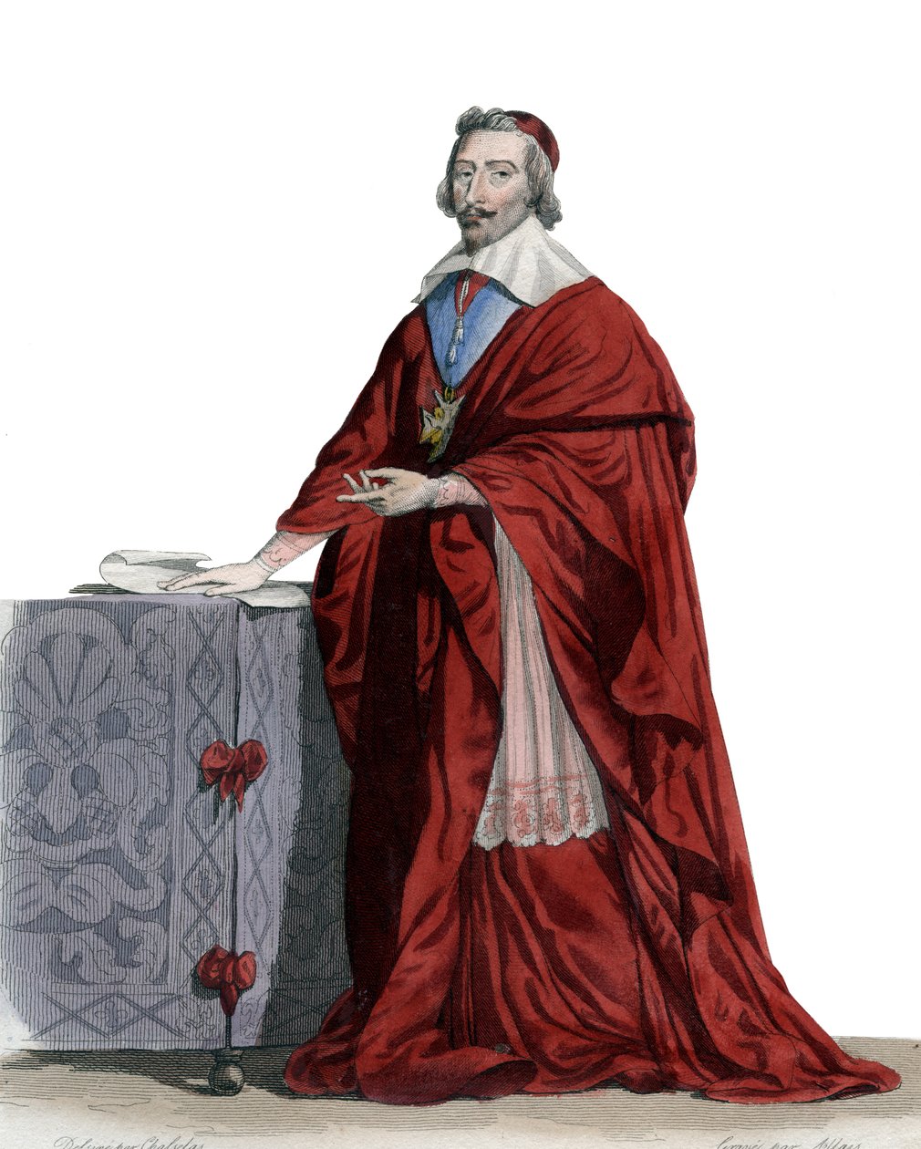 कार्डिनल रिचर्डेल (आर्मंड जीन डु प्लेसिस) (1585-1642), फ्रेंच पादरी, कुलीन और राजनेता का चित्र। द्वारा फ्रेंच स्कूल