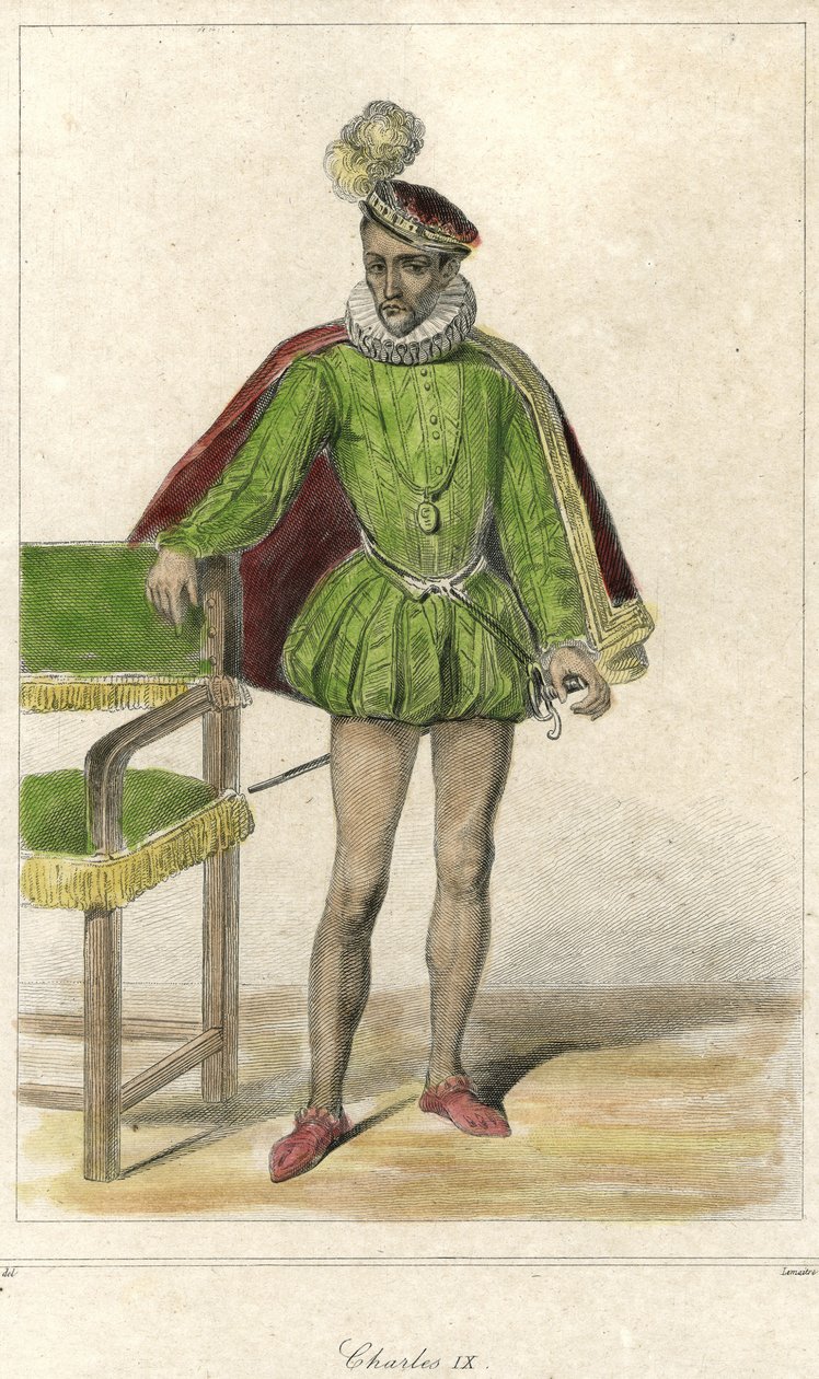 फ्रांस के राजा चार्ल्स IX (1550 - 1574) का पोर्ट्रेट। द्वारा फ्रेंच स्कूल