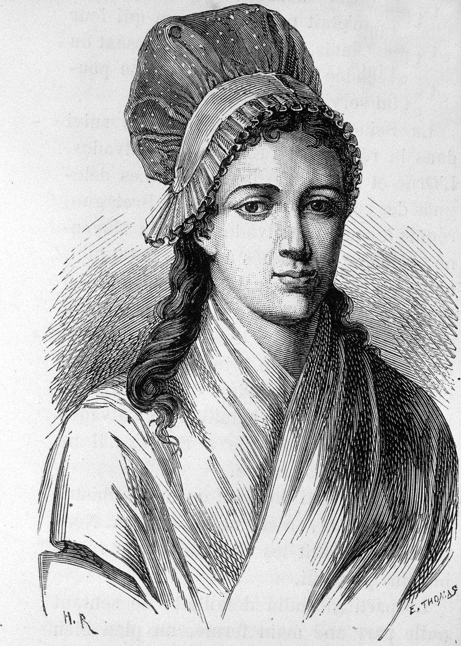 शार्लोट कॉर्डे का पोर्ट्रेट (1768 - 1793) - हेनरी मार्टिन द्वारा "" L'Histoire de France "" में द्वारा फ्रेंच स्कूल