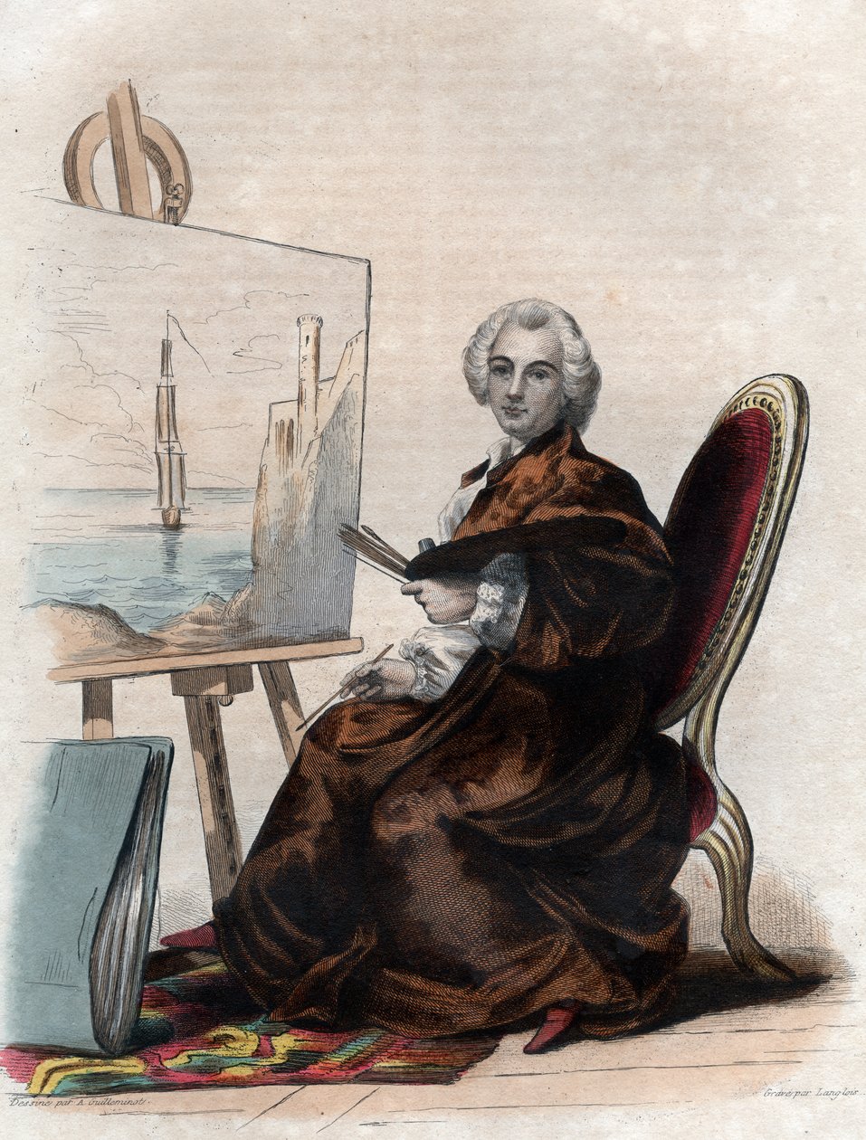 क्लाउड जोसेफ वर्नेट का पोर्ट्रेट (1714-1789), फ्रांसीसी चित्रकार द्वारा फ्रेंच स्कूल