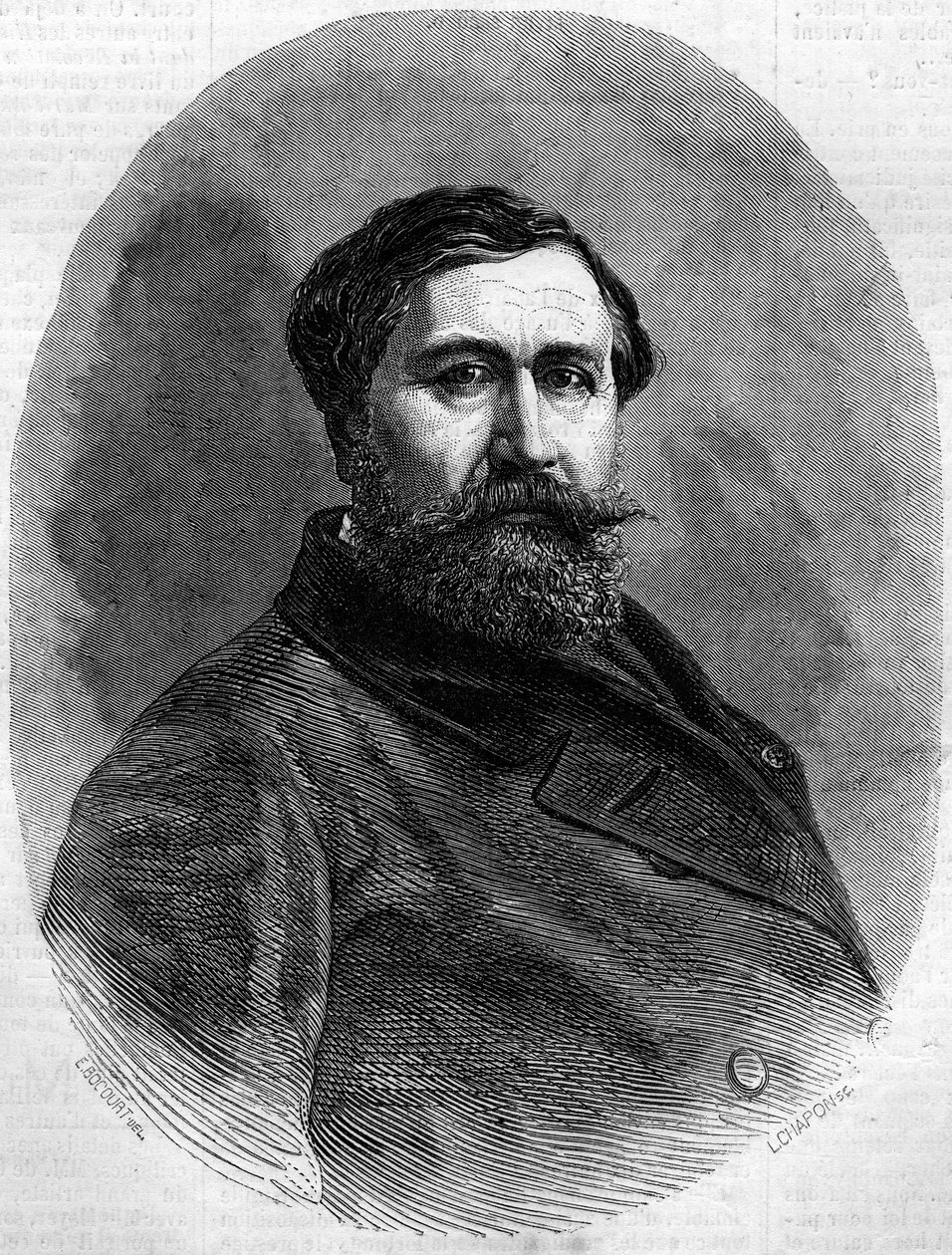 काउंट ऑफ़ काउंट अल्फ्रेड एमिलियन डी नीउवर्करके (1811-1892), फ्रांसीसी मूर्तिकार और उच्च अधिकारी। 4 मई 1861 के "" ले मोंडे इलस्ट्र्रे"" एन ° 212 में उत्कीर्णन। द्वारा फ्रेंच स्कूल