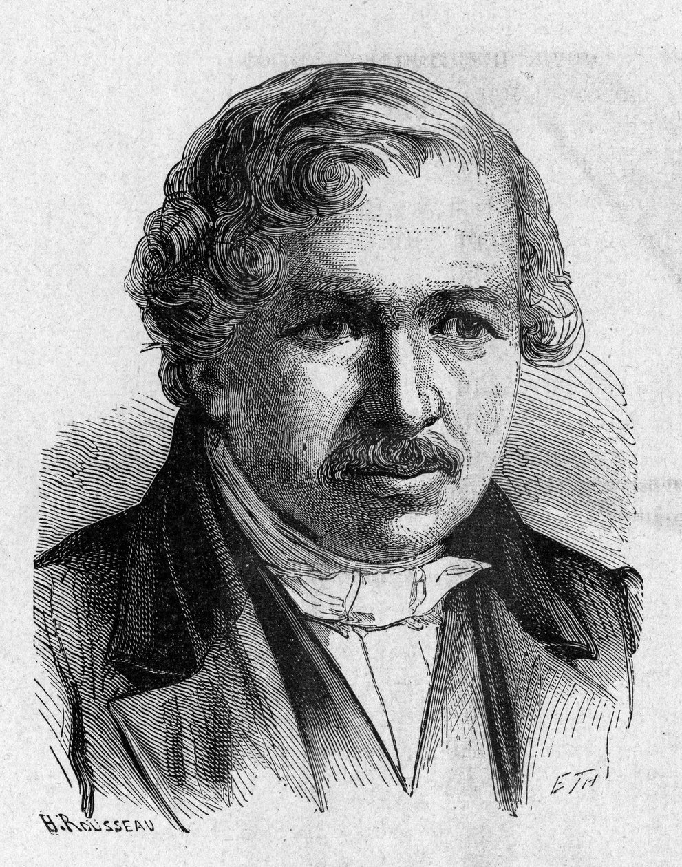 डागुएरे का पोर्ट्रेट - "" विज्ञान के एल्बम में; प्रसिद्ध वैज्ञानिक; महान खोजें ”” ”1896। द्वारा फ्रेंच स्कूल