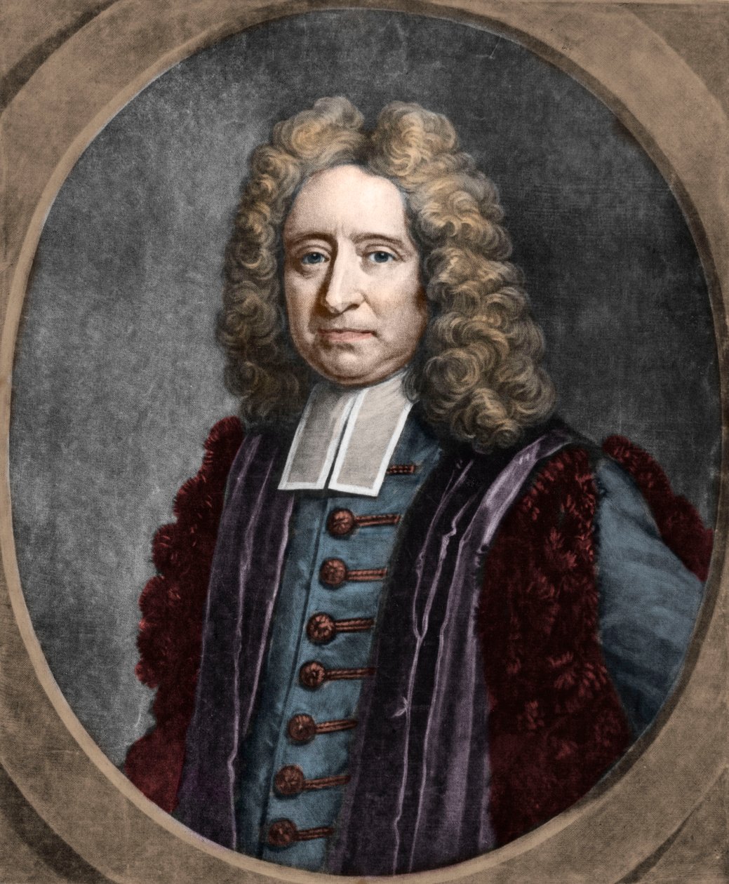 एडमंड हैली (1656-1742) अंग्रेजी खगोलशास्त्री का चित्रण द्वारा फ्रेंच स्कूल