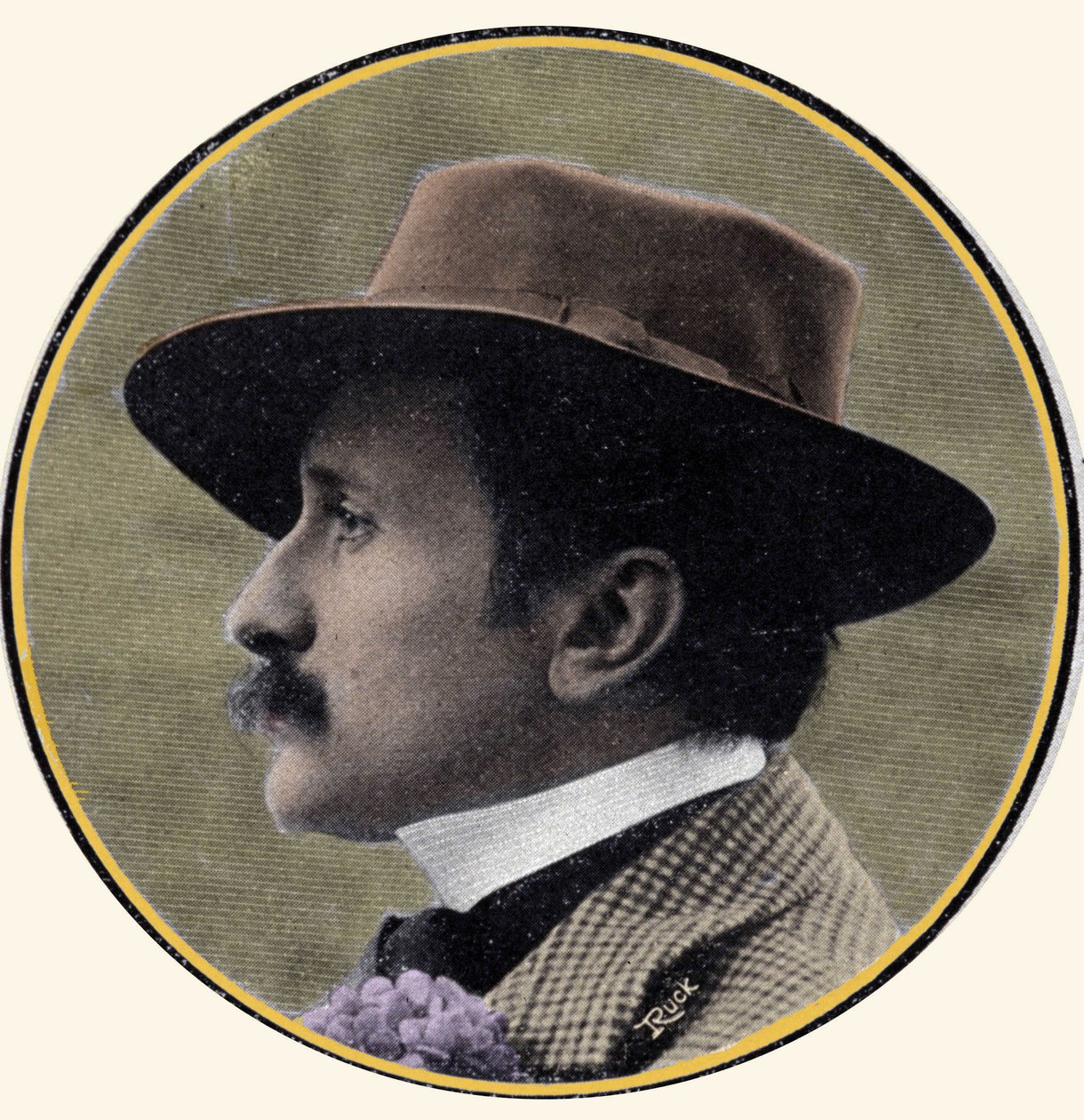 एडमंड रोस्टैंड का पोर्ट्रेट (1868-1918), फ्रांसीसी लेखक। द्वारा फ्रेंच स्कूल