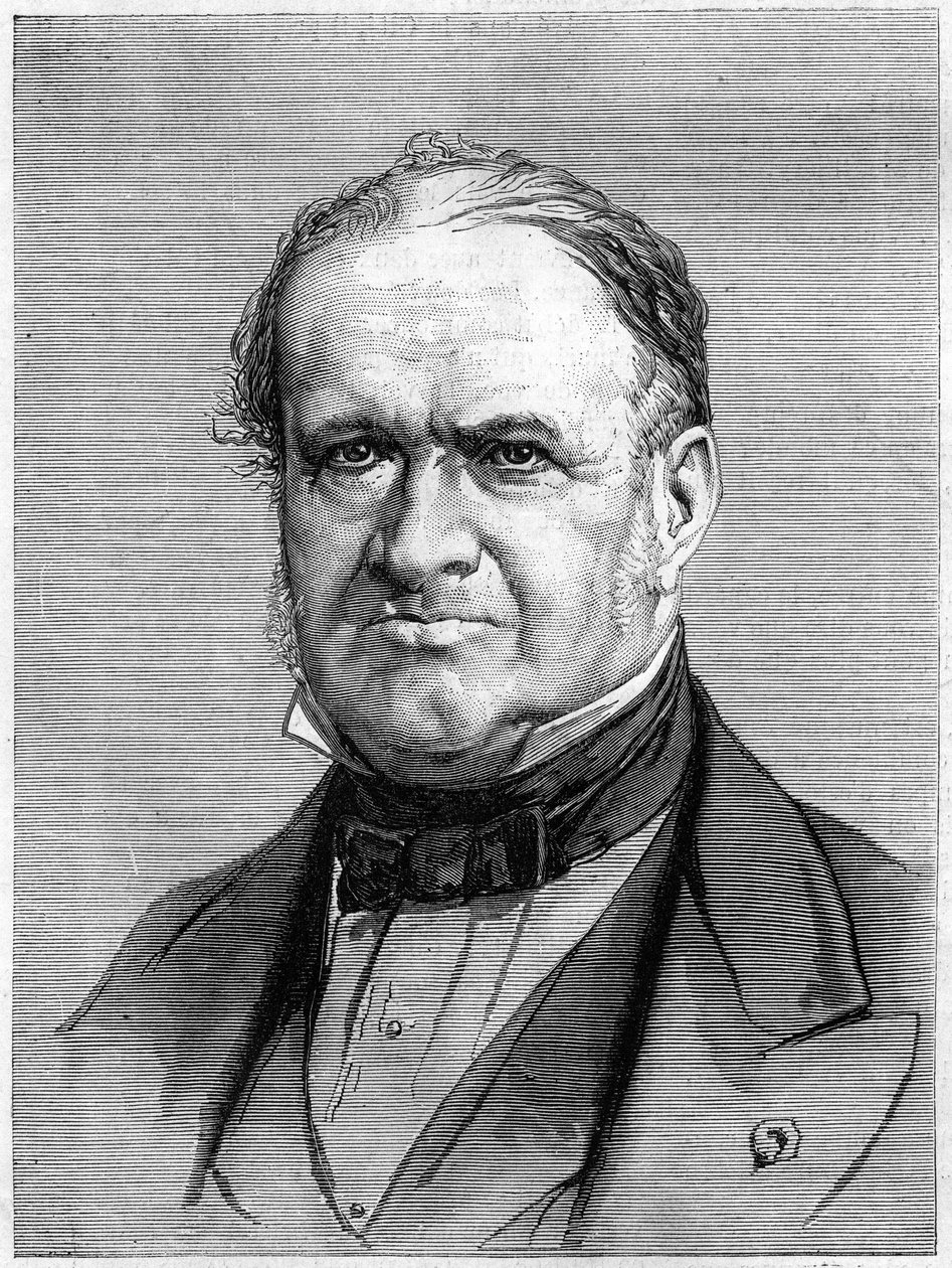 एली डी ब्यूमोंट (1798-1874) का पोर्ट्रेट, फ्रांसीसी भूविज्ञानी। 3 अक्टूबर के "" ले मोंडे इलस्ट्र्रे "" एन ° 912 में उत्कीर्णन द्वारा फ्रेंच स्कूल