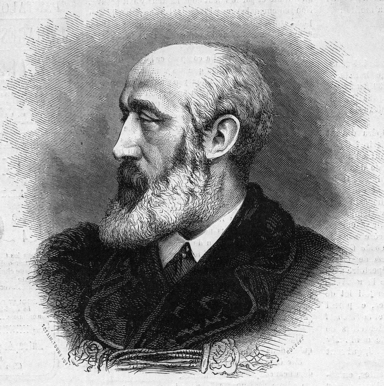 अर्नेस्ट फेडेउ (1821-1873), फ्रांसीसी कवि और उपन्यासकार का पोर्ट्रेट। 8 नवंबर के "" ले मोंडे इलस्ट्र्रे "" एन ° 865 में उत्कीर्णन द्वारा फ्रेंच स्कूल