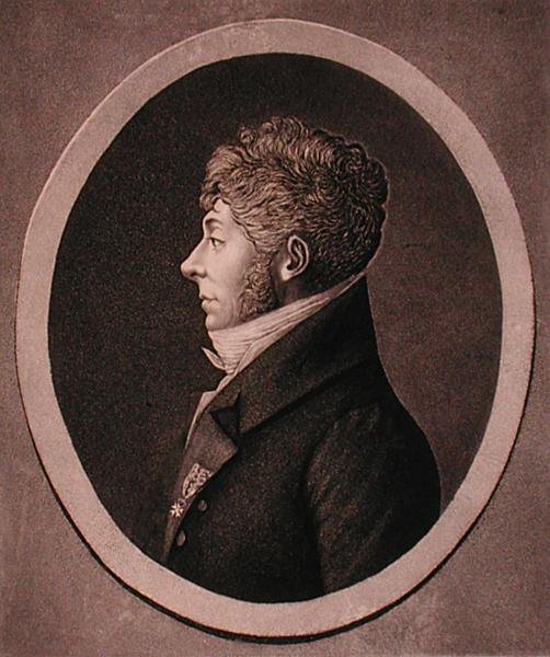 इटियेन-निकोलस मेहुल (1763-1817) का पोर्ट्रेट जो एडमे क्वेनेडी (1756-1830) द्वारा उकेरा गया (उत्कीर्णन) द्वारा फ्रेंच स्कूल