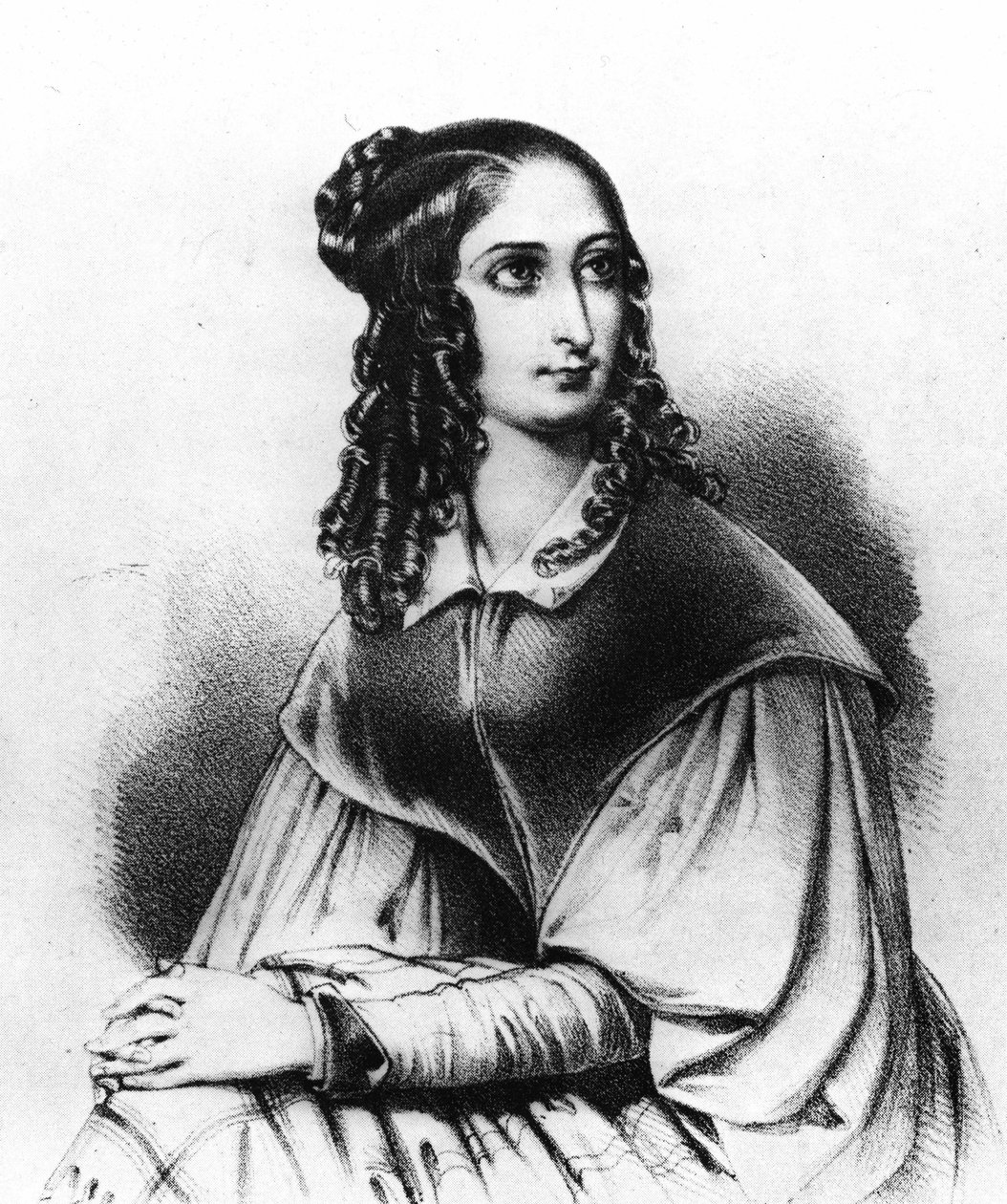 1839 में फ्लोरा ट्रिस्टन का पोर्ट्रेट, गौगिन की दादी, 14 नवंबर 1845 को बोर्डो में मृत्यु हो गई - उत्कीर्णन द्वारा फ्रेंच स्कूल