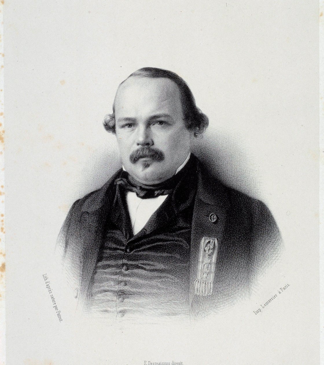 फ्रेंकोइस अगस्टे पेरिनॉन (1812-1861) का पोर्ट्रेट, 19 वीं शताब्दी के मार्टीनिक डिप्टी एनग्रेविंग चार्टर्स, मुसी डेस बीक्स आर्ट्स द्वारा फ्रेंच स्कूल