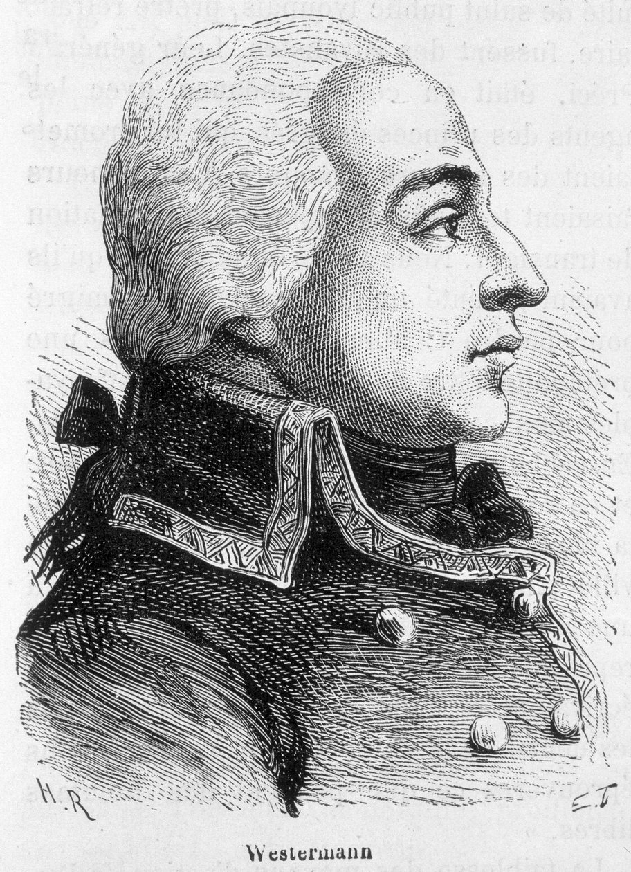 फ्रेंकोइस जोसेफ वेस्टरमैन का पोर्ट्रेट, फ्रांसीसी जनरल (1751-1794) - हेनरी मार्टिन द्वारा "" L'Histoire de France "" में द्वारा फ्रेंच स्कूल