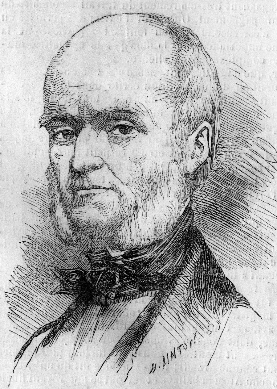 फ़्रेडरिक मिलेट का पोर्ट्रेट (1796-1859), फ़्रांसीसी लघु-शास्त्री। 29 अक्टूबर के "" ले मोंडे इलस्ट्र्रे "" एन ° 133 में उत्कीर्णन द्वारा फ्रेंच स्कूल