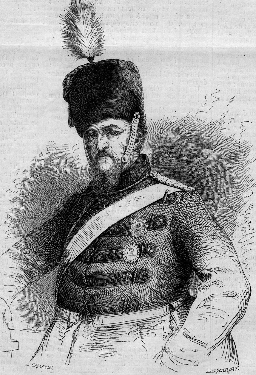 डेनमार्क के राजा फ्रेडरिक VII (1808-1863) का पोर्ट्रेट। 28 नवंबर 1863 के "" ले मोंडे इलस्ट्रे "" एन ° 346 में उत्कीर्णन। द्वारा फ्रेंच स्कूल