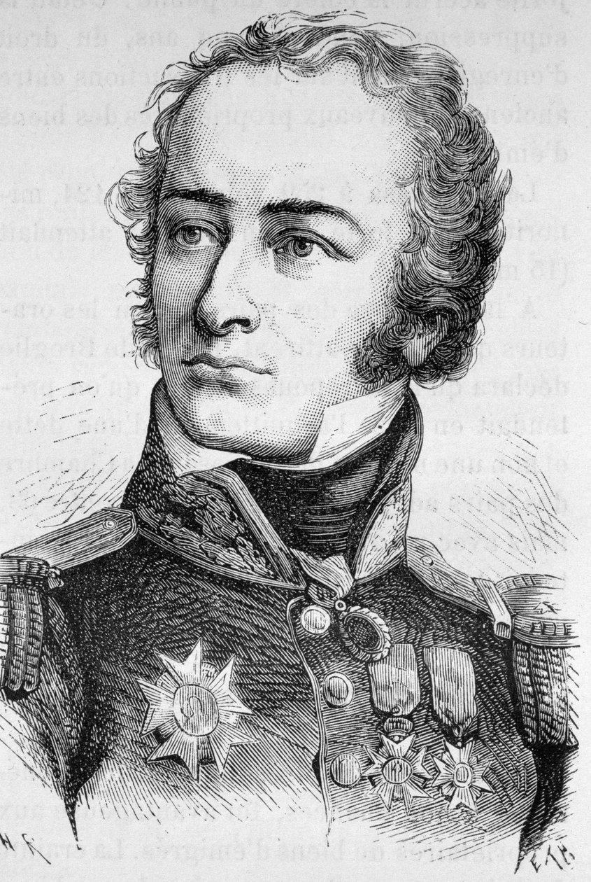 जनरल फे का पोर्ट्रेट - हेनरी मार्टिन द्वारा "" L'Histoire de France "" में द्वारा फ्रेंच स्कूल