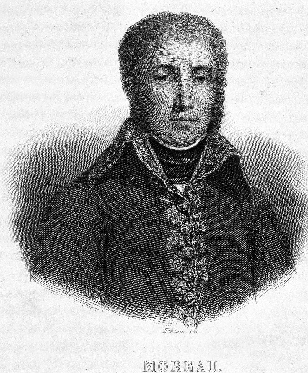 जनरल जीन विक्टर (जीन-विक्टर) मोरो (1763-1813) का पोर्ट्रेट - थियर्स द्वारा "" क्रांति फ़्रैंचाइज़ "" में द्वारा फ्रेंच स्कूल