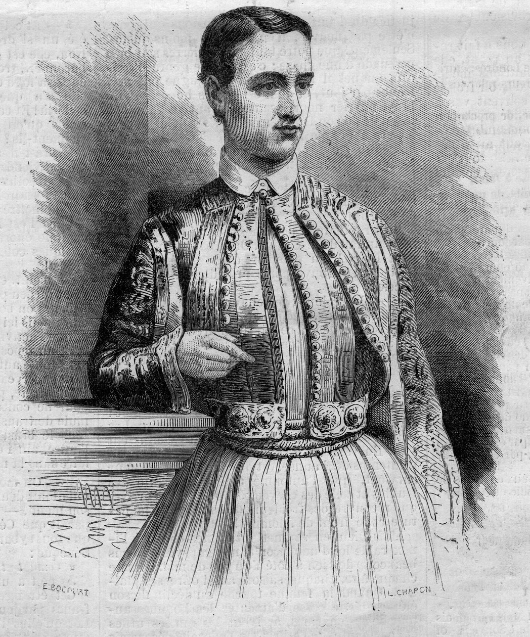 जॉर्ज I (डेनमार्क के जॉर्जेस) (1845-1913), ग्रीस के राजा का पोर्ट्रेट। 17 अक्टूबर के "" ले मोंडे इलस्ट्रे "" n ° 340 में उत्कीर्णन द्वारा फ्रेंच स्कूल