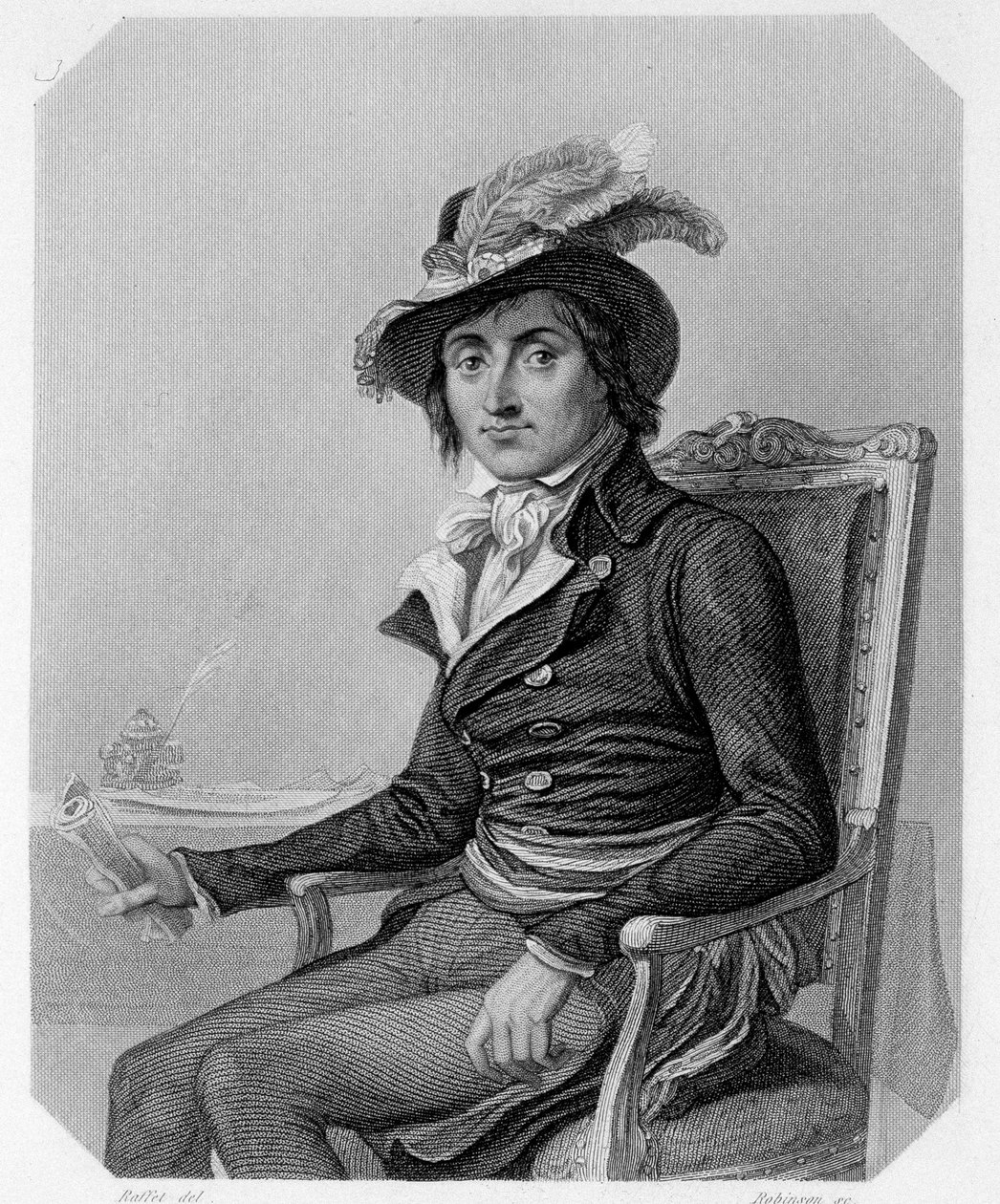 जॉर्जेस कॉथॉन का पोर्ट्रेट (1755-1794), फ्रांसीसी राजनीतिज्ञ। लैमार्टिन द्वारा "गिरोंडिन्स का इतिहास" में द्वारा फ्रेंच स्कूल
