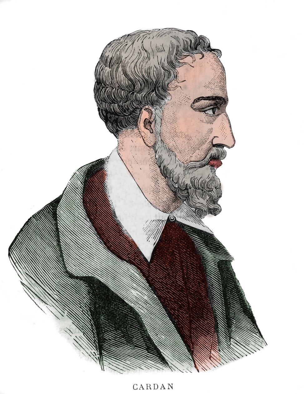 Gerolamo Cardano का पोर्ट्रेट (Girolamo Cardano, Hieronymus Cardanus या Jerome Cardan) द्वारा फ्रेंच स्कूल