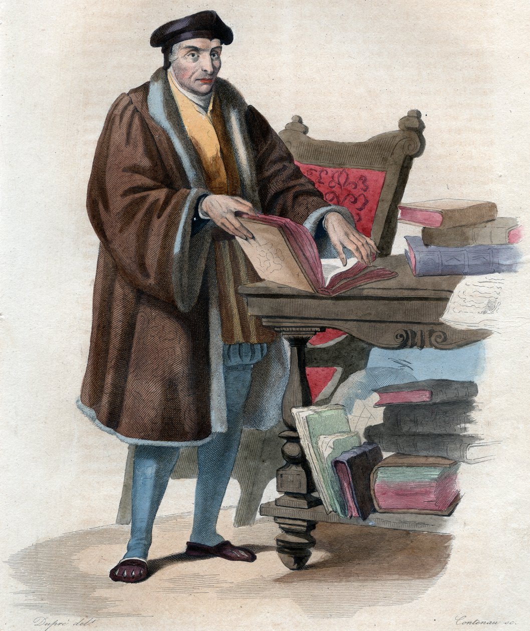 गिलियूम बडे (बडी) (बुडेअस) (1467-1540), फ्रेंच विद्वान का चित्र द्वारा फ्रेंच स्कूल
