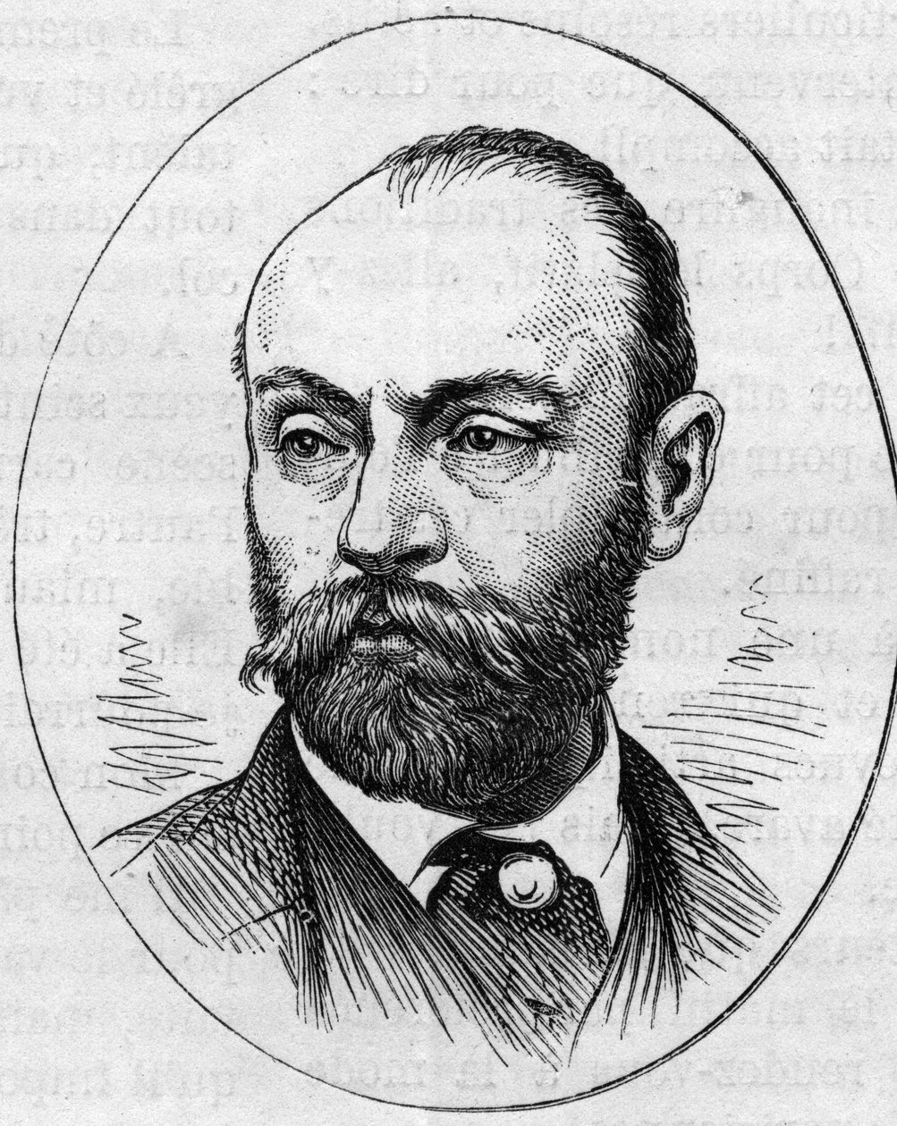 गुस्ताव रोडोलफे क्लेरेंस बौलैंगर (1824-1888) का पोर्ट्रेट, फ्रांसीसी चित्रकार। 2 मई 1874 को "" ले मोंडे इलस्ट्र्रे "" n ° 890 में उत्कीर्णन। द्वारा फ्रेंच स्कूल