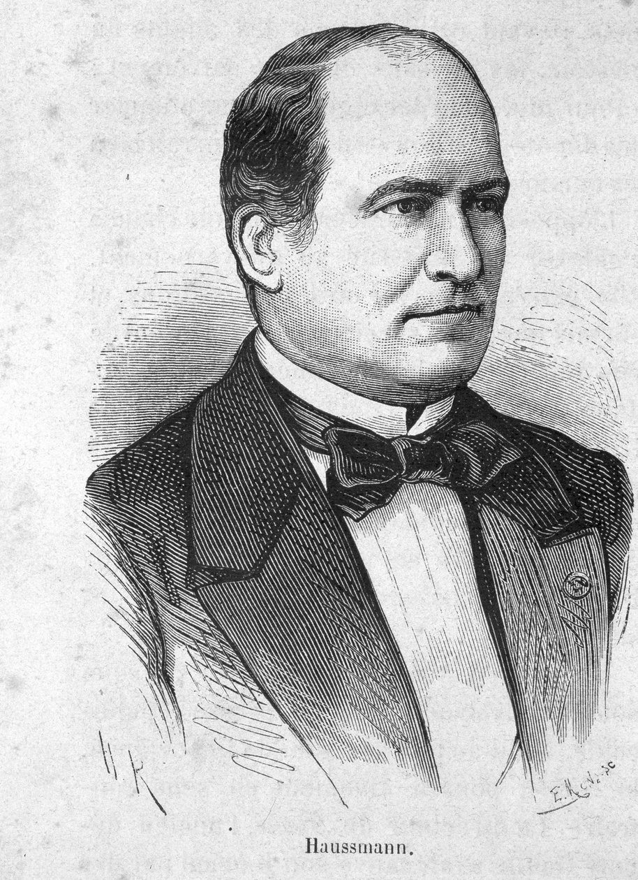 हौसमैन का पोर्ट्रेट (1809 - 1891) फ्रांसीसी राजनीतिज्ञ - हेनरी मार्टिन द्वारा "द हिस्ट्री ऑफ फ्रांस" में द्वारा फ्रेंच स्कूल