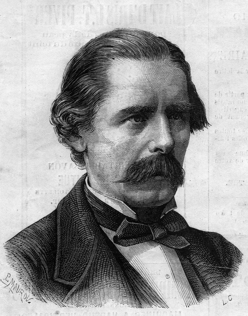 हेनरी थॉम्पसन (1820-1904), अंग्रेजी चिकित्सक, नेपोलियन III के सर्जन का पोर्ट्रेट। 1 फरवरी 1873 के "" ले मोंडे इलस्ट्र्रे "" n°825 में उत्कीर्णन। द्वारा फ्रेंच स्कूल
