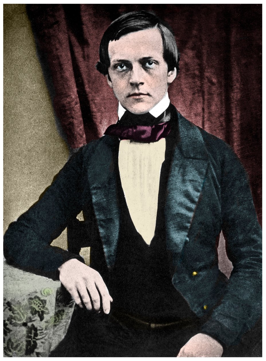 हर्मन वॉन हेल्महोल्त्ज़ का चित्रण (1821-1894)। जर्मन भौतिक विज्ञानी, एनाटोमिस्ट और फिजियोलॉजिस्ट। द्वारा फ्रेंच स्कूल