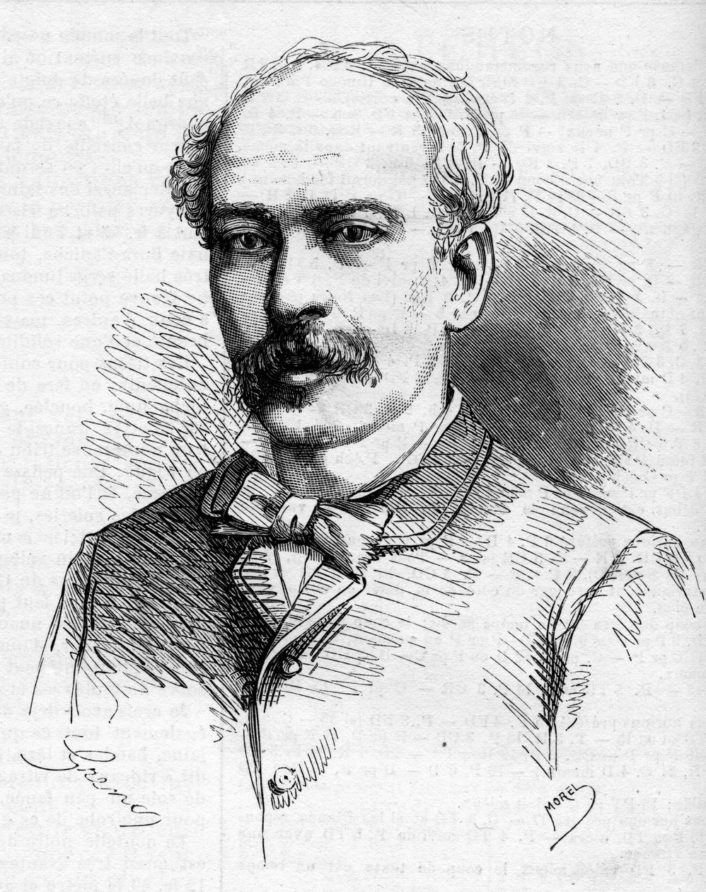 हर्मेनगिल्डो कैपेलो का पोर्ट्रेट (1841-1917), पुर्तगाली खोजकर्ता। "" द इलस्ट्रस वर्ल्ड "" में उत्कीर्णन द्वारा फ्रेंच स्कूल