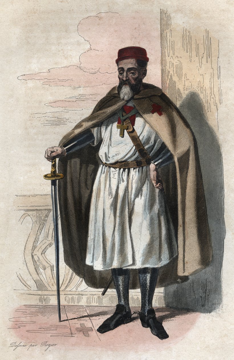 जैक्स ऑफ मोलाय (मोलई) (1243-1314), नाइट्स टेम्पलर का ग्रैंड मास्टर। द्वारा फ्रेंच स्कूल