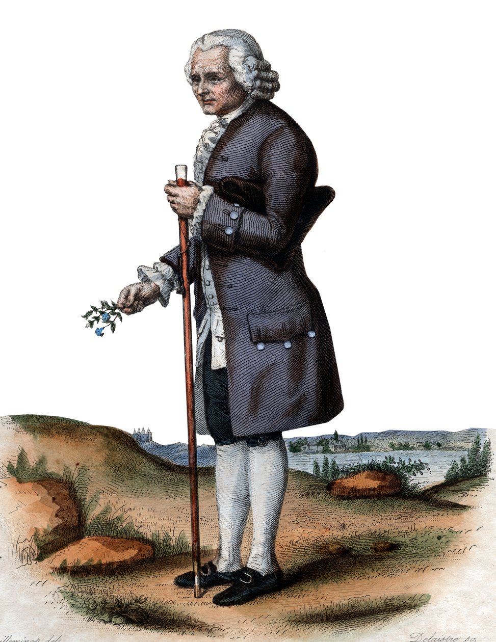 जीन-जैक्स रूसो का पोर्ट्रेट (1712-1778), स्विस दार्शनिक। द्वारा फ्रेंच स्कूल