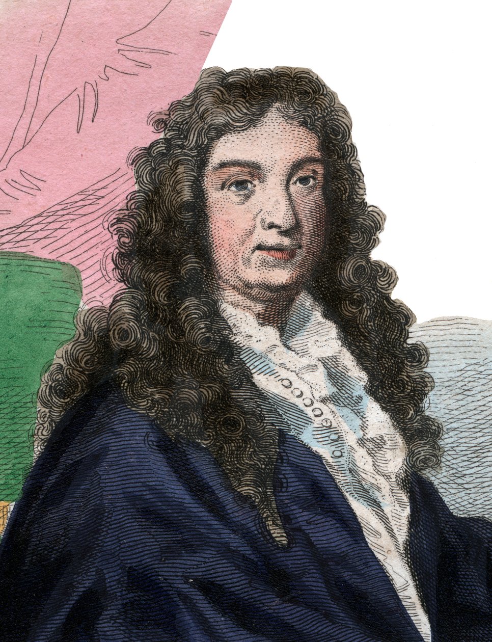 जीन बैप्टिस्ट लुली (1632-1687), फ्रेंच संगीतकार के चित्र। द्वारा फ्रेंच स्कूल