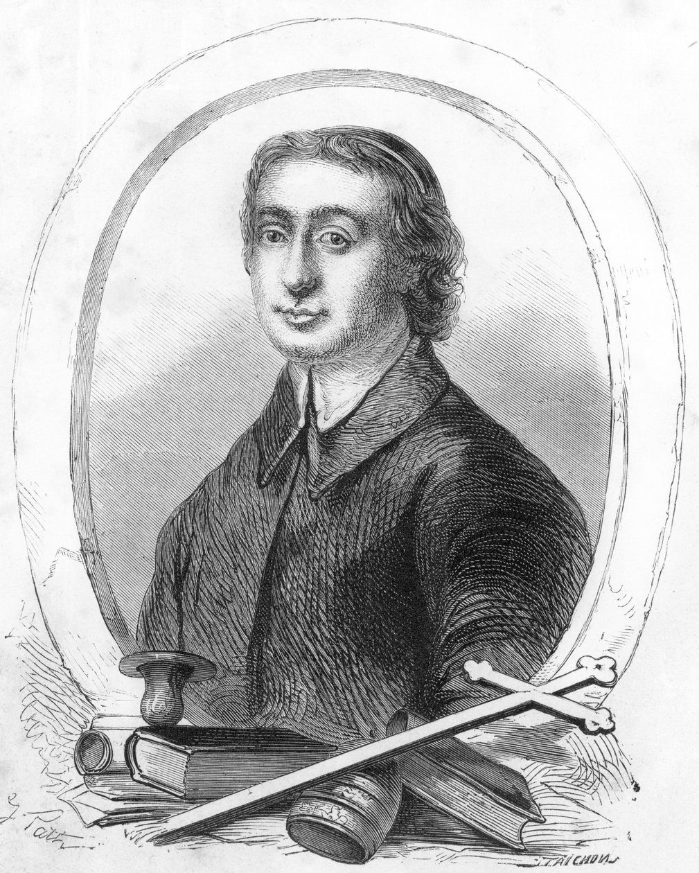 जीन बैप्टिस्ट मैसिलन का पोर्ट्रेट (1663-1742) (उत्कीर्णन) द्वारा फ्रेंच स्कूल