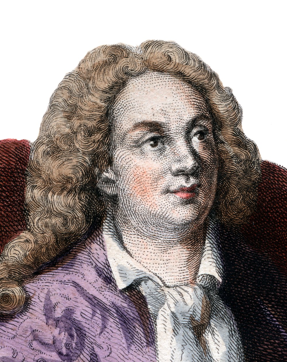 जीन बैप्टिस्ट रूसो का चित्रण (1670-1741), फ्रांसीसी कवि। द्वारा फ्रेंच स्कूल