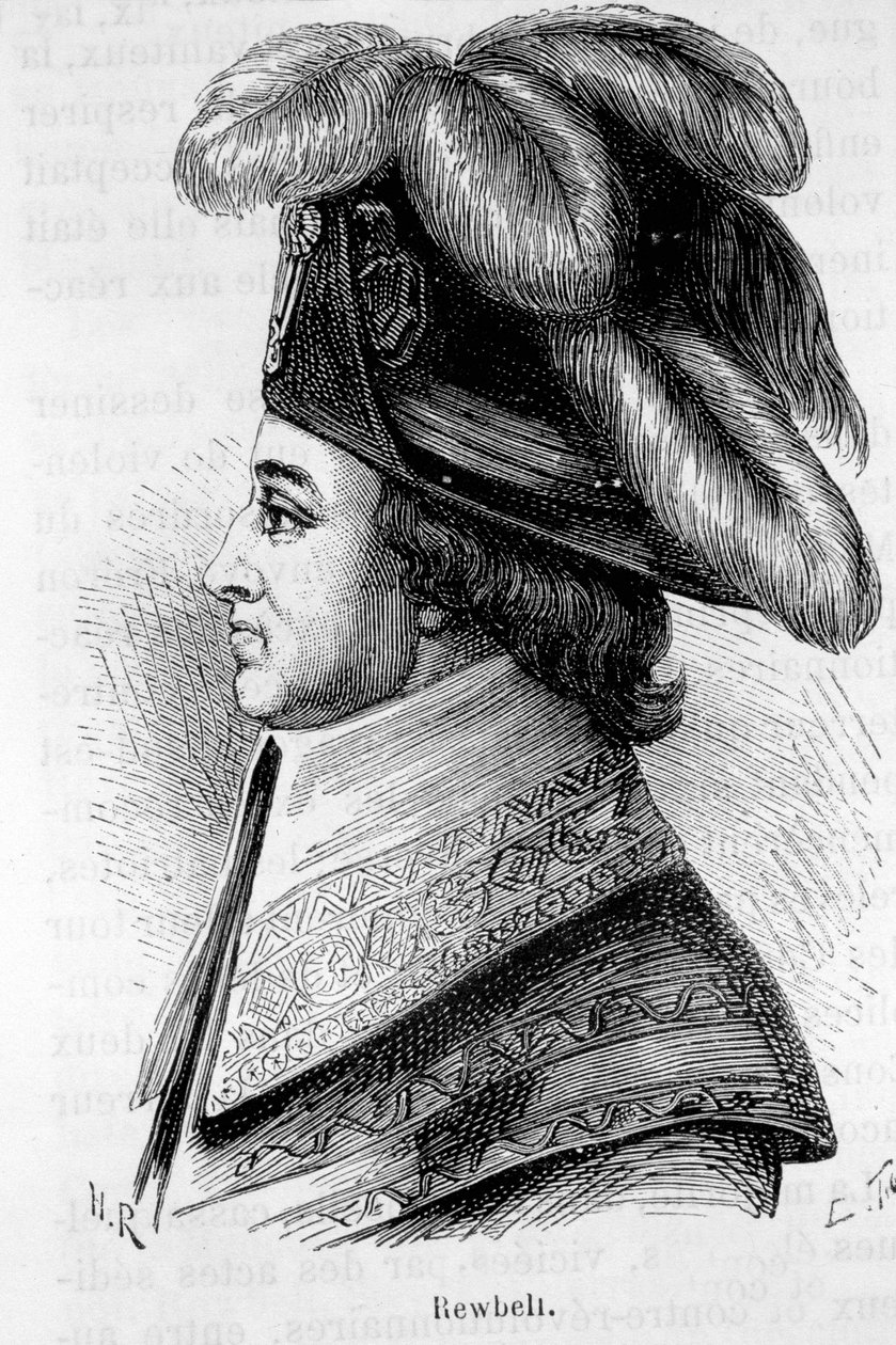 जीन फ्रांकोइस रेबेल (या रूबेल), फ्रांसीसी राजनेता (1747 - 1807) का पोर्ट्रेट - हेनरी मार्टिन द्वारा "" ल'हिस्टोइरे डी फ्रांस "" में द्वारा फ्रेंच स्कूल