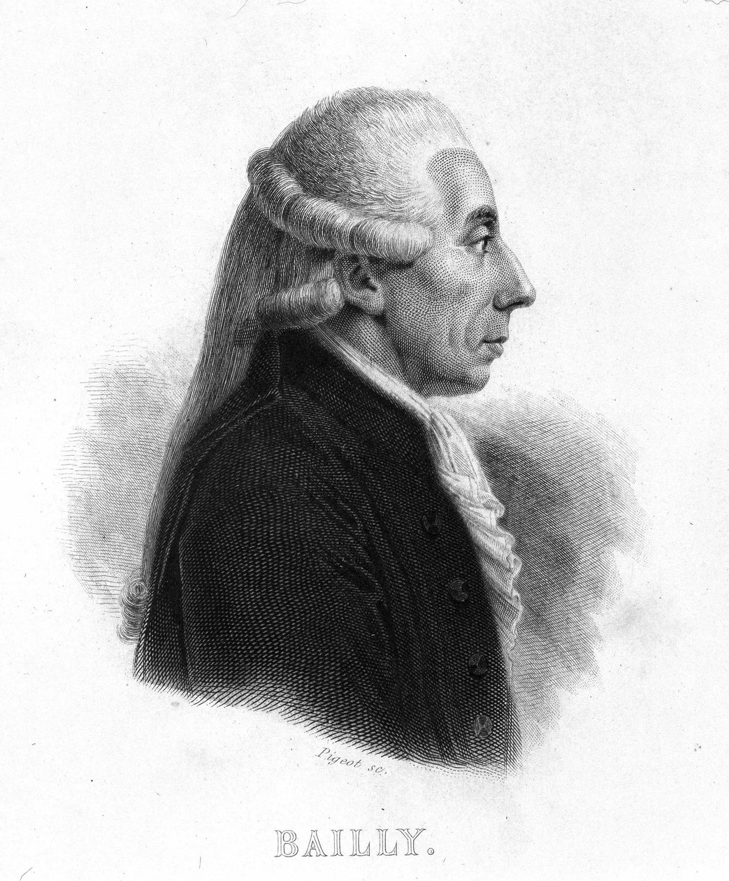 जीन सिल्वेन बेली का पोर्ट्रेट (1736 - 1793) - थियर्स द्वारा "" रेवोल्यूशन फ़्रैन्काइज़ "" में। 19 वी सदी द्वारा फ्रेंच स्कूल