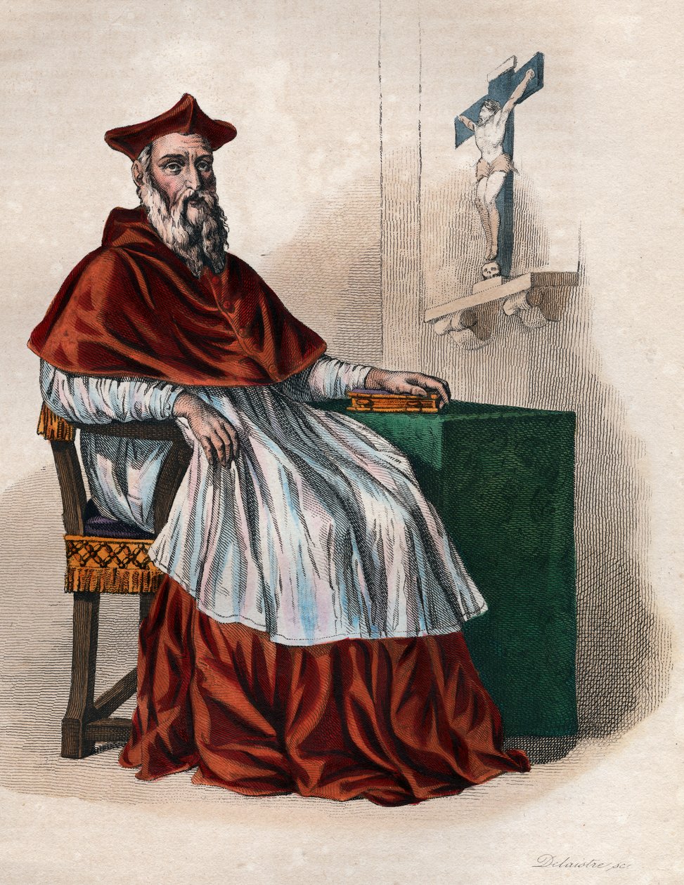जीन डू बेले (1492-1560), फ्रेंच कार्डिनल और राजनयिक का चित्रण। द्वारा फ्रेंच स्कूल