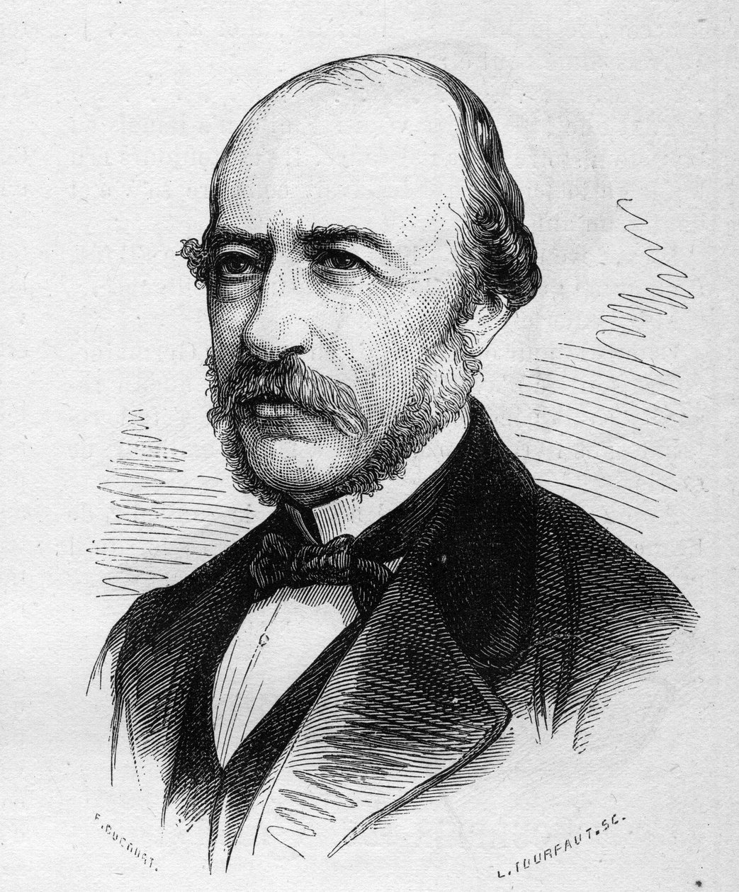 जोसेफ ऑट्रान का पोर्ट्रेट (1813-1877), फ्रांसीसी कवि। 17 मार्च 1877 के "" ले मोंडे इलस्ट्र्रे "" एन ° 1040 में उत्कीर्णन। द्वारा फ्रेंच स्कूल