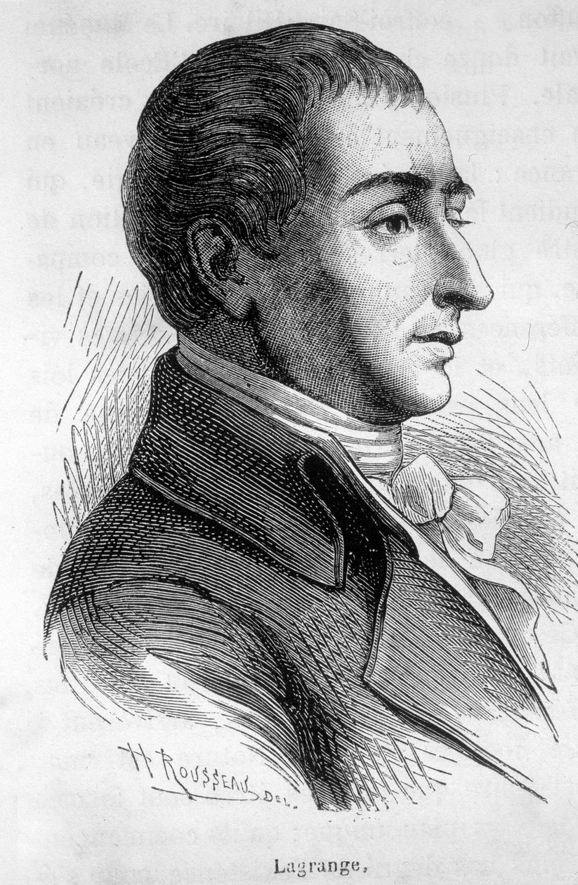 जोसेफ लुइस का पोर्ट्रेट, काउंट ऑफ लैग्रेंज (1736-1813), फ्रांसीसी गणितज्ञ - हेनरी मार्टिन द्वारा "" ल'हिस्टोइरे डी फ्रांस" में द्वारा फ्रेंच स्कूल