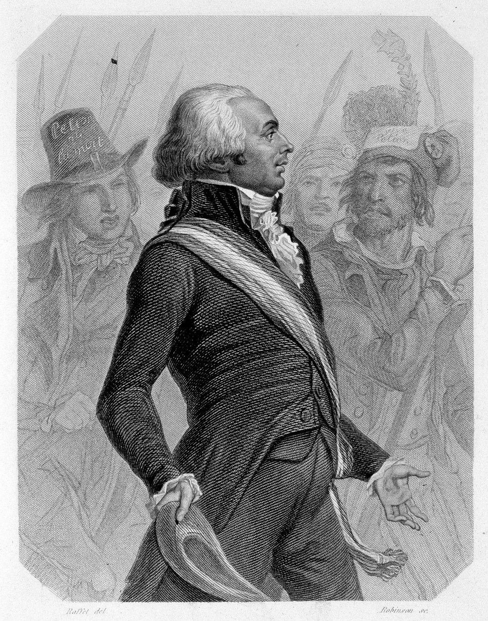 जेरोम पेटियन डी विलेन्यूवे का पोर्ट्रेट (1756-1794), फ्रांसीसी राजनीतिज्ञ। लैमार्टिन द्वारा "गिरोंडिन्स का इतिहास" में द्वारा फ्रेंच स्कूल