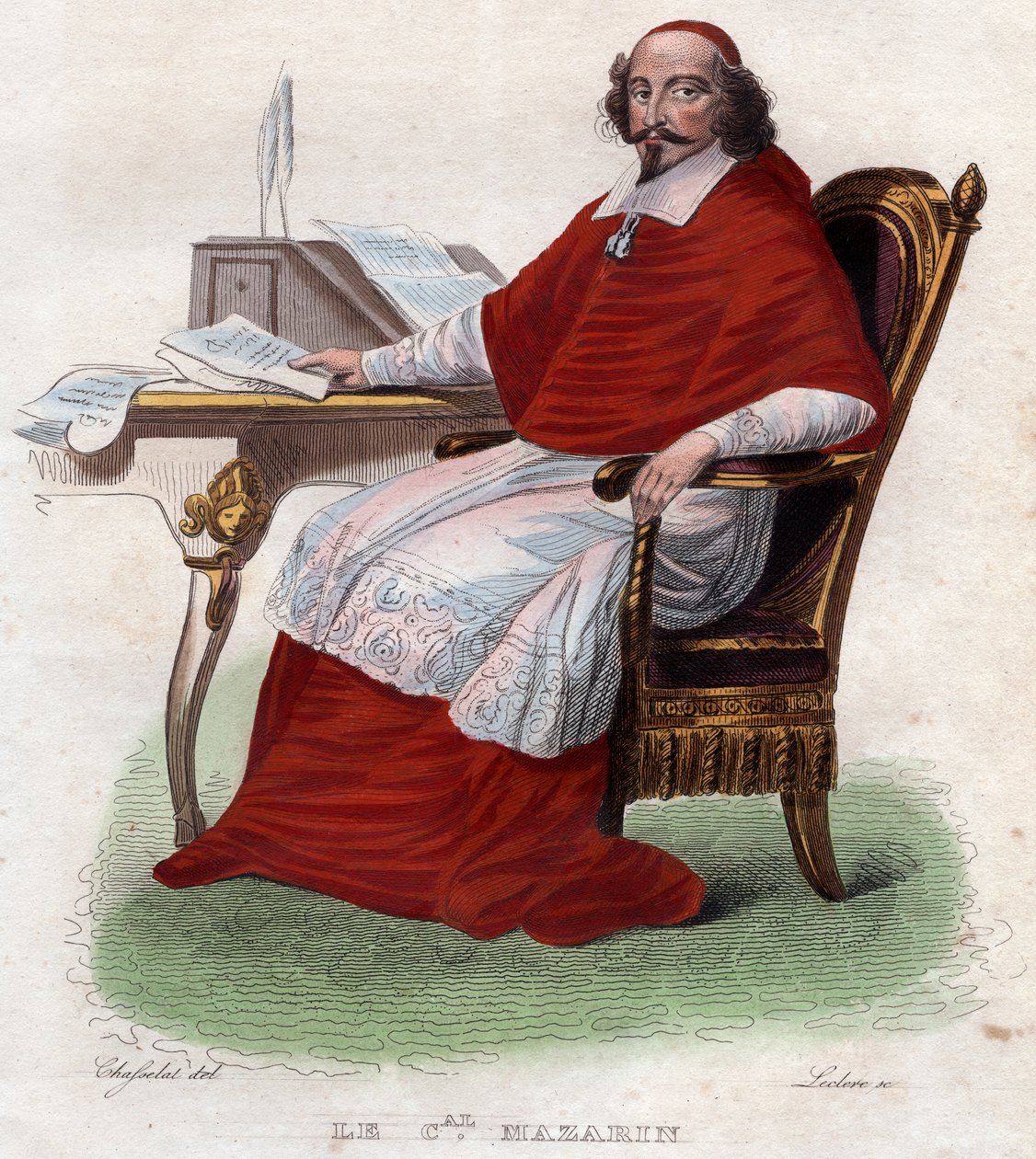 जूल्स माज़रीन (1602-1661), फ्रेंच इतालवी कार्डिनल, राजनयिक, और राजनीतिज्ञ के चित्र। द्वारा फ्रेंच स्कूल