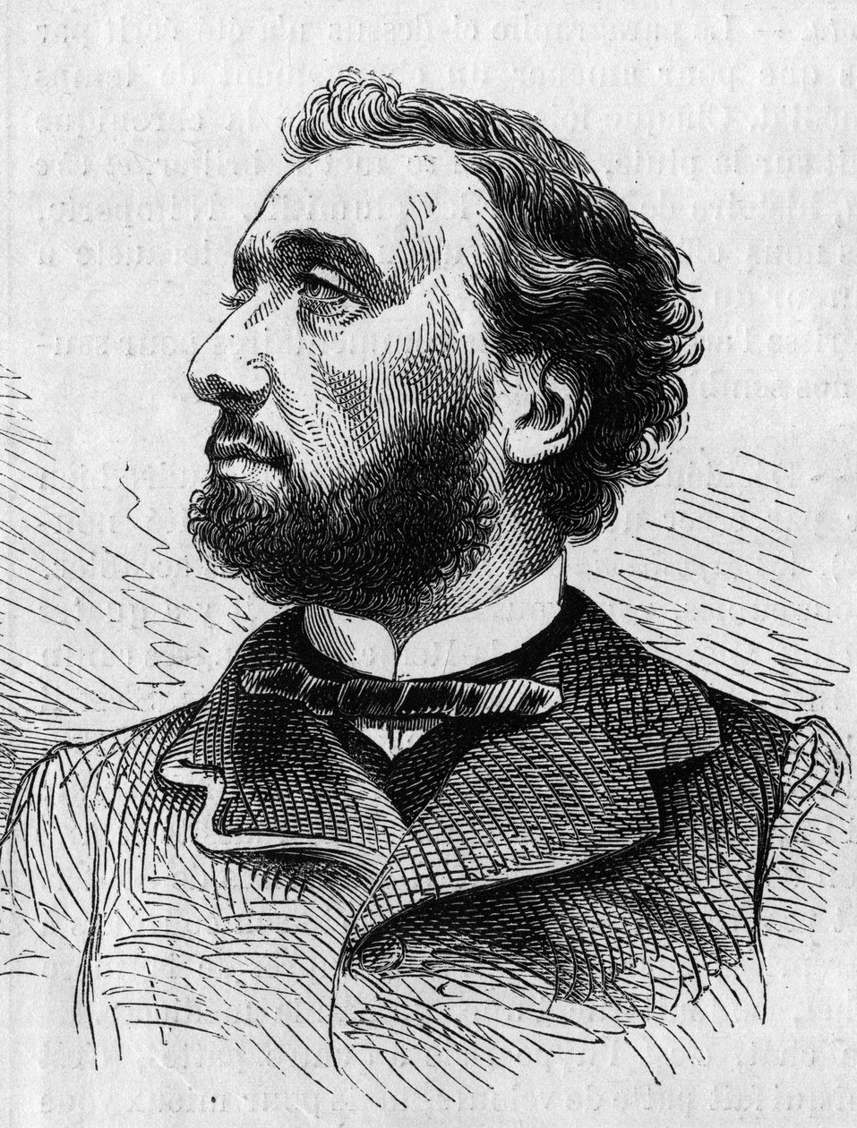 लियोन गैम्बेटा का पोर्ट्रेट (1838-1882), फ्रांसीसी राजनीतिज्ञ। 5 जून के "" ले मोंडे इलस्ट्र्रे "" n ° 634 में उत्कीर्णन द्वारा फ्रेंच स्कूल