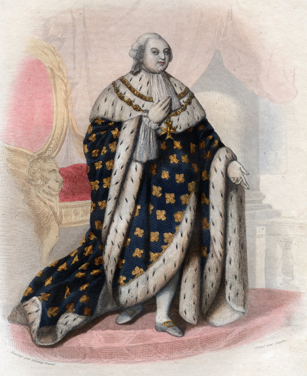 फ्रांस के लुई XVI का पोर्ट्रेट (1754-1793), फ्रांस का राजा। द्वारा फ्रेंच स्कूल